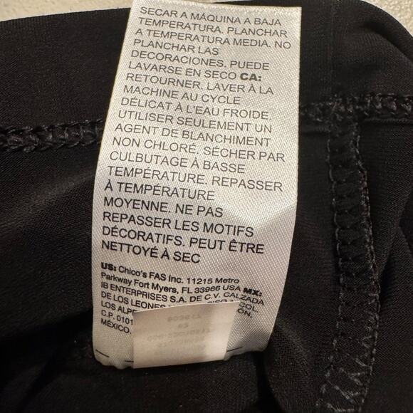 Chico's top black knit long sleeve square neck with beaded cuffs Sz 1 US Med - Picture 8 of 9